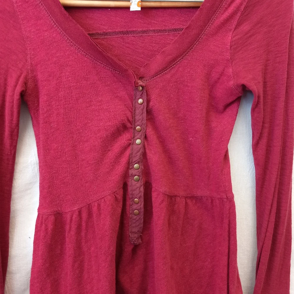 Free People pink long sleeved top, size extra small - Picture 3 of 5